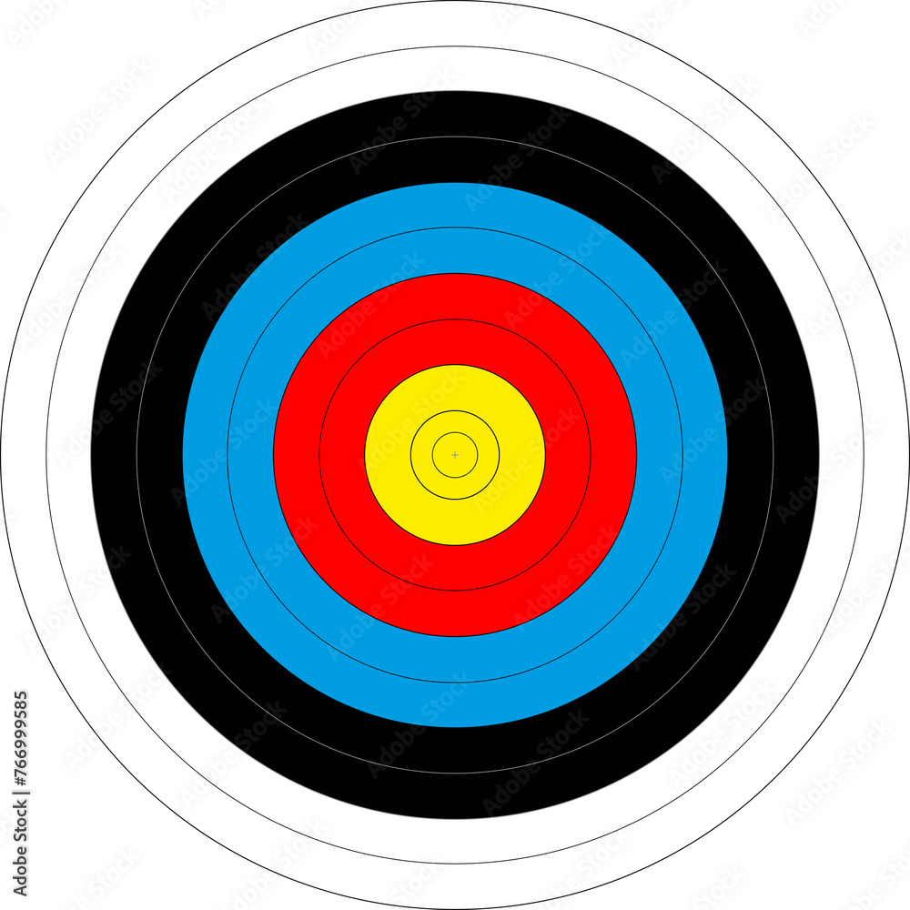 Archery target official size illustration isolated Archery target official size illustration isolated
