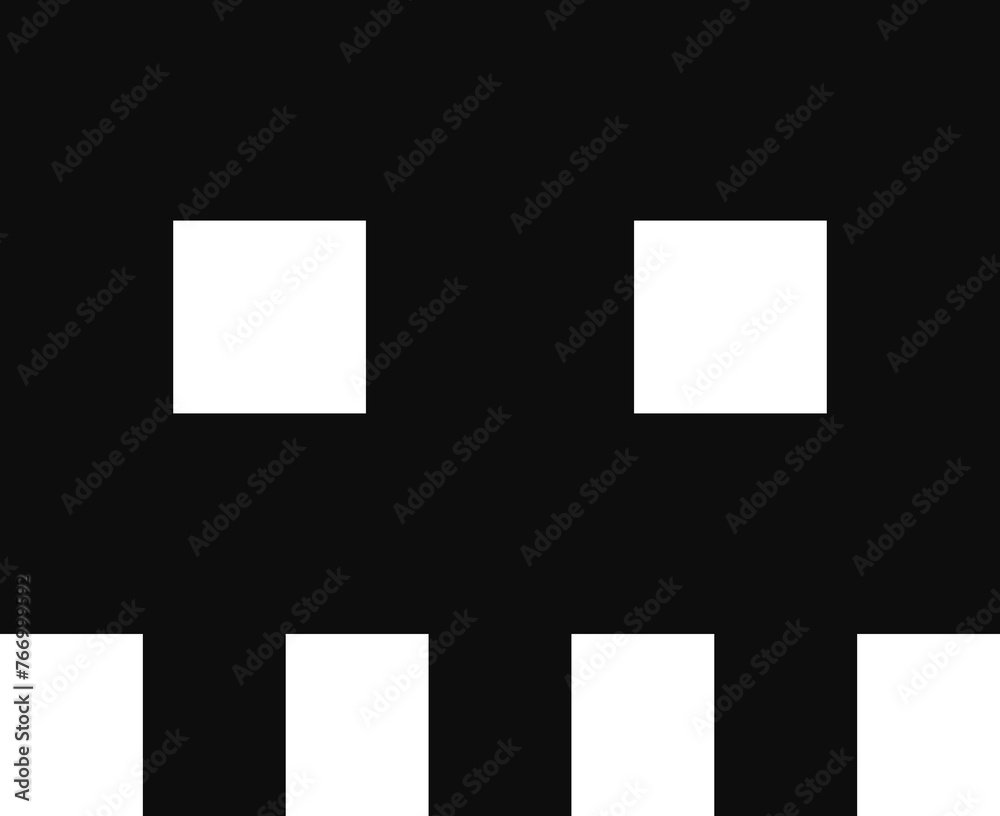 Pixelated style black skull icon isolated Pixelated style black skull icon isolated