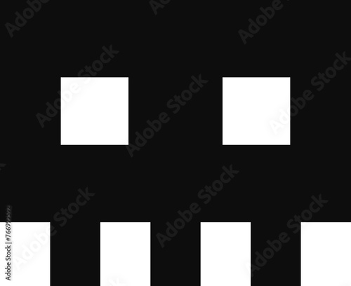 Pixelated style black skull icon isolated