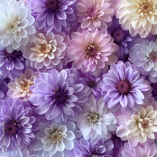 close-up on the detailed beauty of pink and purple flower blossoms background pattern design wallpaper © pier