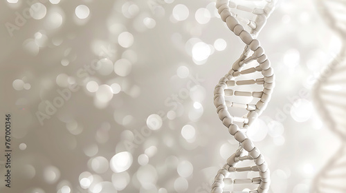 DNA structure with bokeh, white background, Medical and wellness