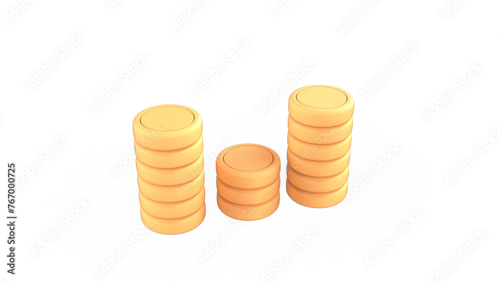 gold Coin Stacks 3d render illustration for business money investment concept gold Coin Stacks 3d render illustration for business money investment concept