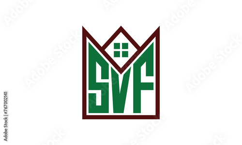 SVF initial letter builders real estate logo design vector. construction, housing, home marker, property, building, apartment, flat, compartment, business, corporate, house rent, rental, commercial photo