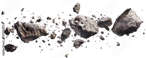 Obraz na płótnie Flying asteroids cut out