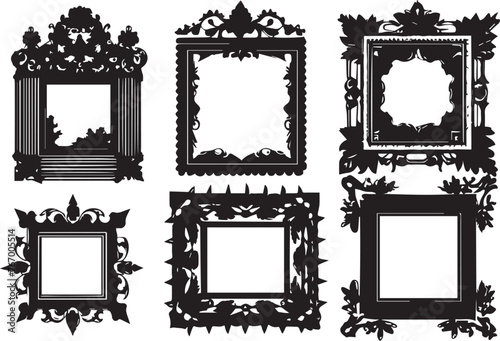 Set frames. Hand drawn vector illustration