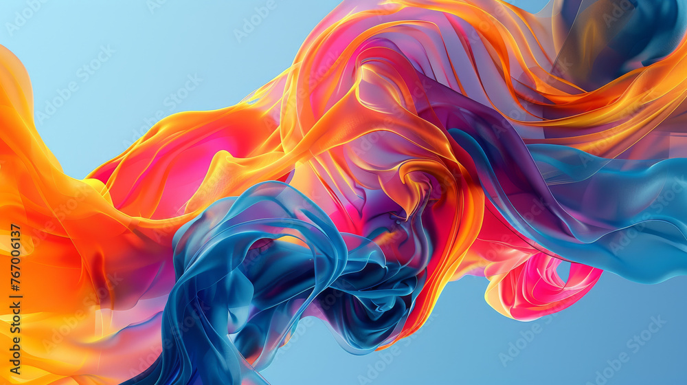 Vibrant Abstract Color Swirls - Digital Art Background