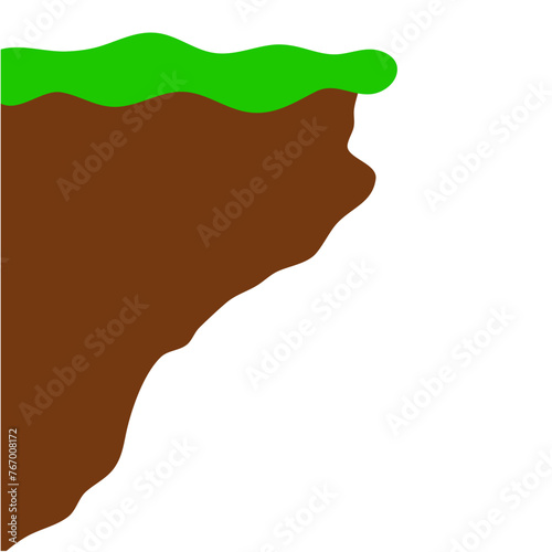 Cartoon steep cliff. vector illustration