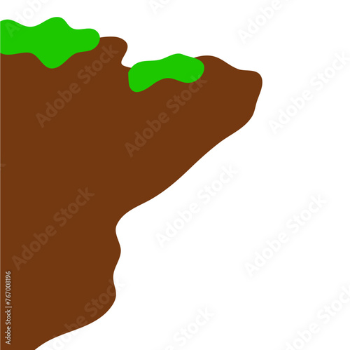 Cartoon steep cliff. vector illustration