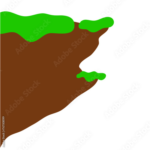 Cartoon steep cliff. vector illustration