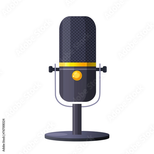 Professional microphone isolated on white background.
