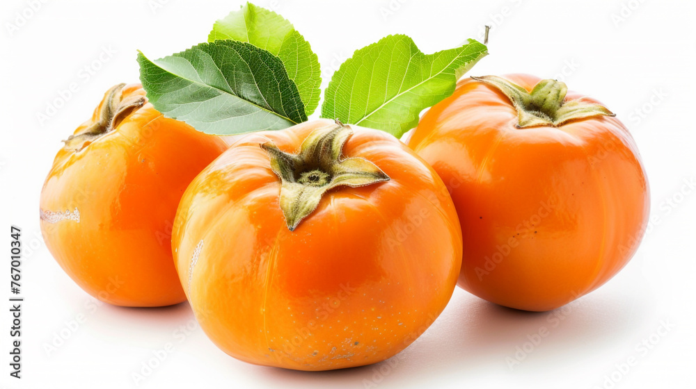 Persimmon fruit isolated on white background. Persimmon fruit isolated on white background.