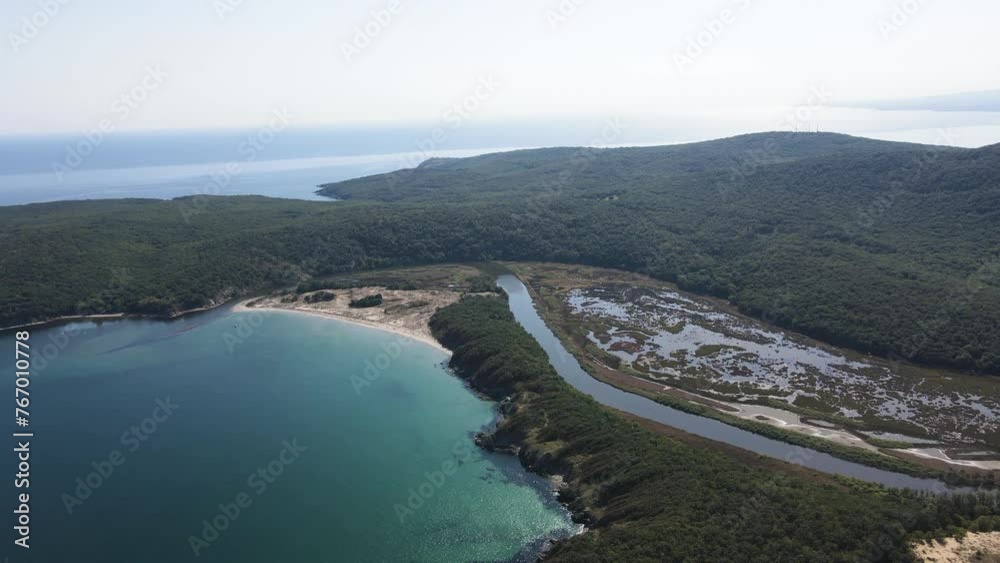 Amazing Aerial view of Arkutino beach, Burgas Region, Bulgaria Amazing Aerial view of Arkutino beach, Burgas Region, Bulgaria