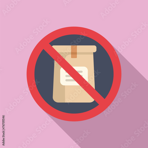 Fast food package icon flat vector. Gluten intolerance. Medicine diet