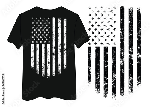 USA flag shirt on a white background © Wirestock