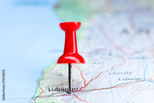 Lubango, Angola pin on map photo