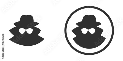 Hacker thief black sign icon vector illustration