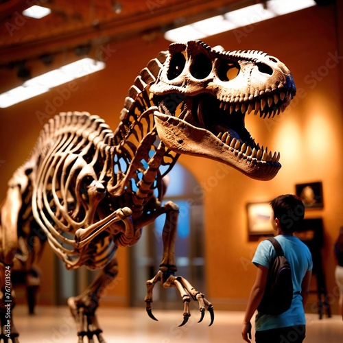 T Rex dinosaur skeleton in a museum  © Kheng Guan Toh