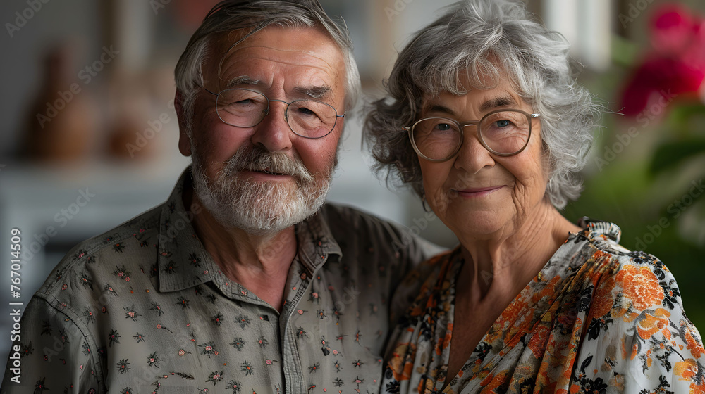 Portrait of joyful elderly couple smiling tenderly at the camera Portrait of joyful elderly couple smiling tenderly at the camera