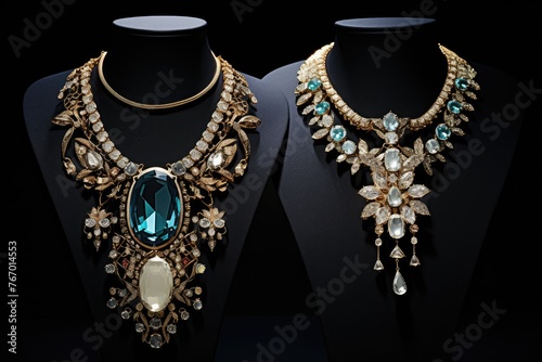 Ornament-shaped statement necklaces.