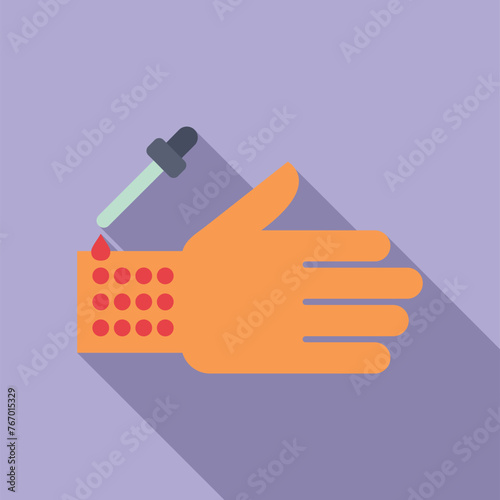 Test blood dropper icon flat vector. Gluten intolerance. Food organic disease