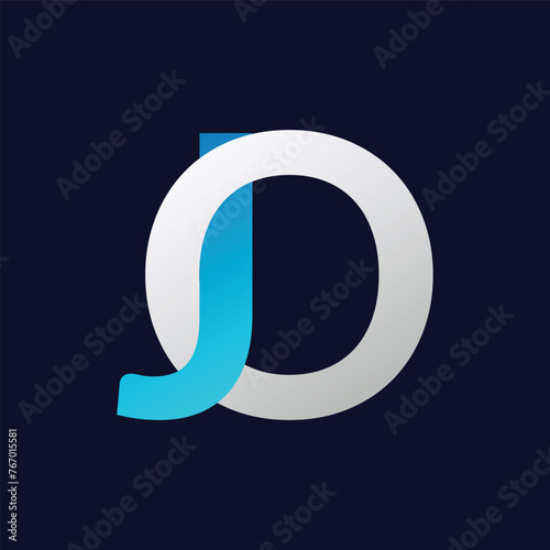 Abstract JO letter logo design template. Vector Logo Illustration.