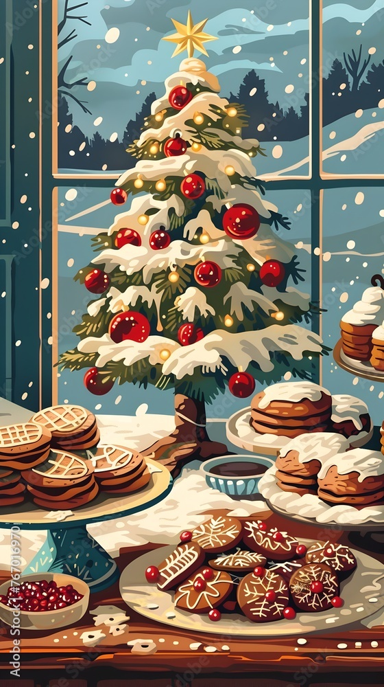 Festive Holiday Cookie Exchange with Traditional Treats and Decor