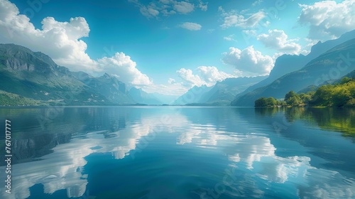 Majestic Lake and Mountains
