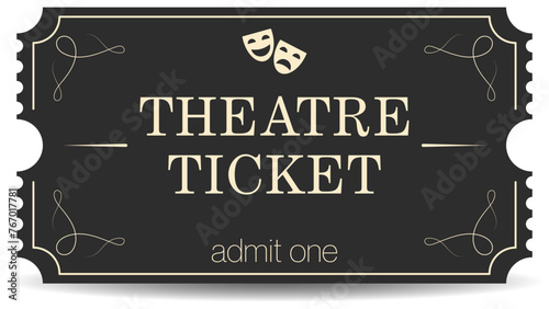 Admit One Theatre Ticket Black