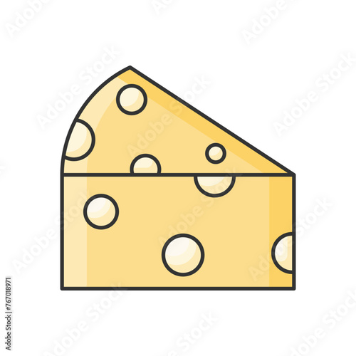 Color Line Cheese vector icon