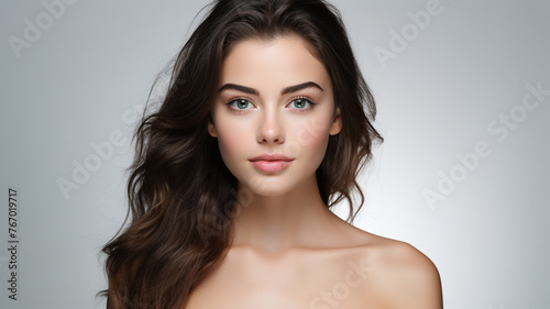 beauty concept young woman perfect smooth skin, nueve generativa IA