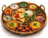A Vibrant Indian Thali A Harmonious Blend of Authentic Flavors and Cultural Traditions