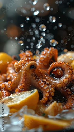 Octopus, Michelin dishes, appetite, close-up