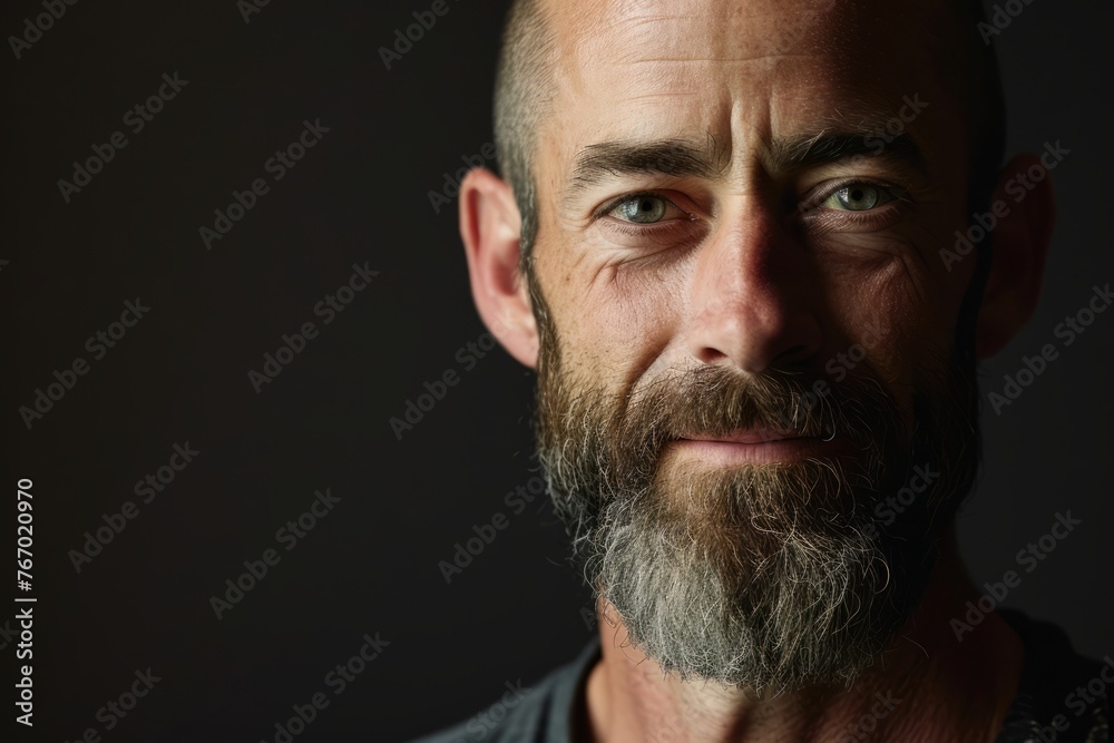 Portrait of a handsome man with a long beard and mustache. Portrait of a handsome man with a long beard and mustache.