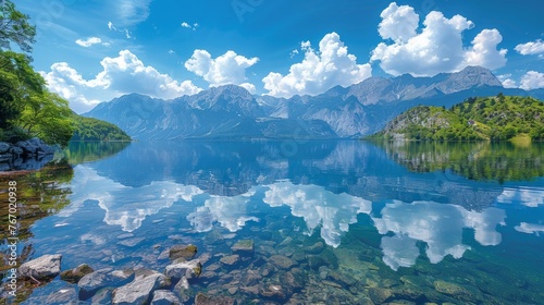 Majestic Lake and Mountains