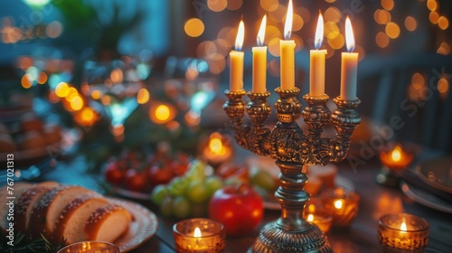 Table Filled With Lit Candles