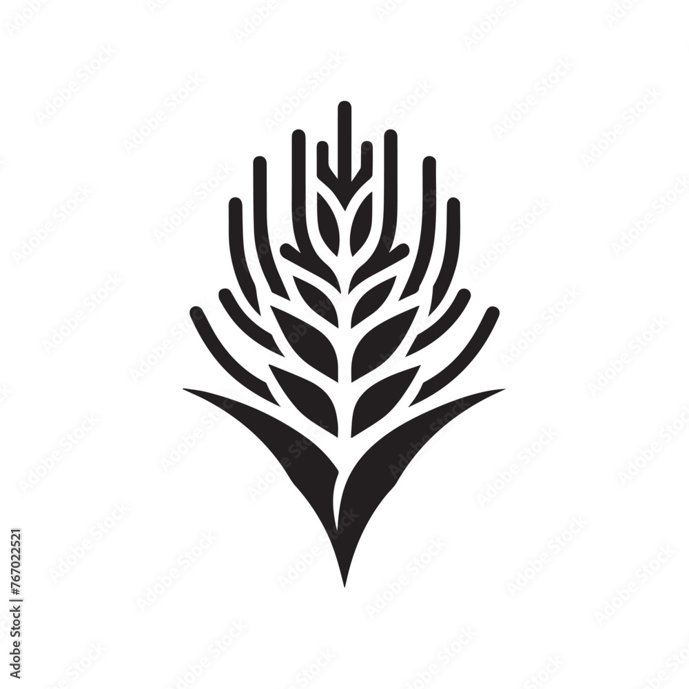 wheat tree simple vector logo - 015 wheat tree simple vector logo - 015