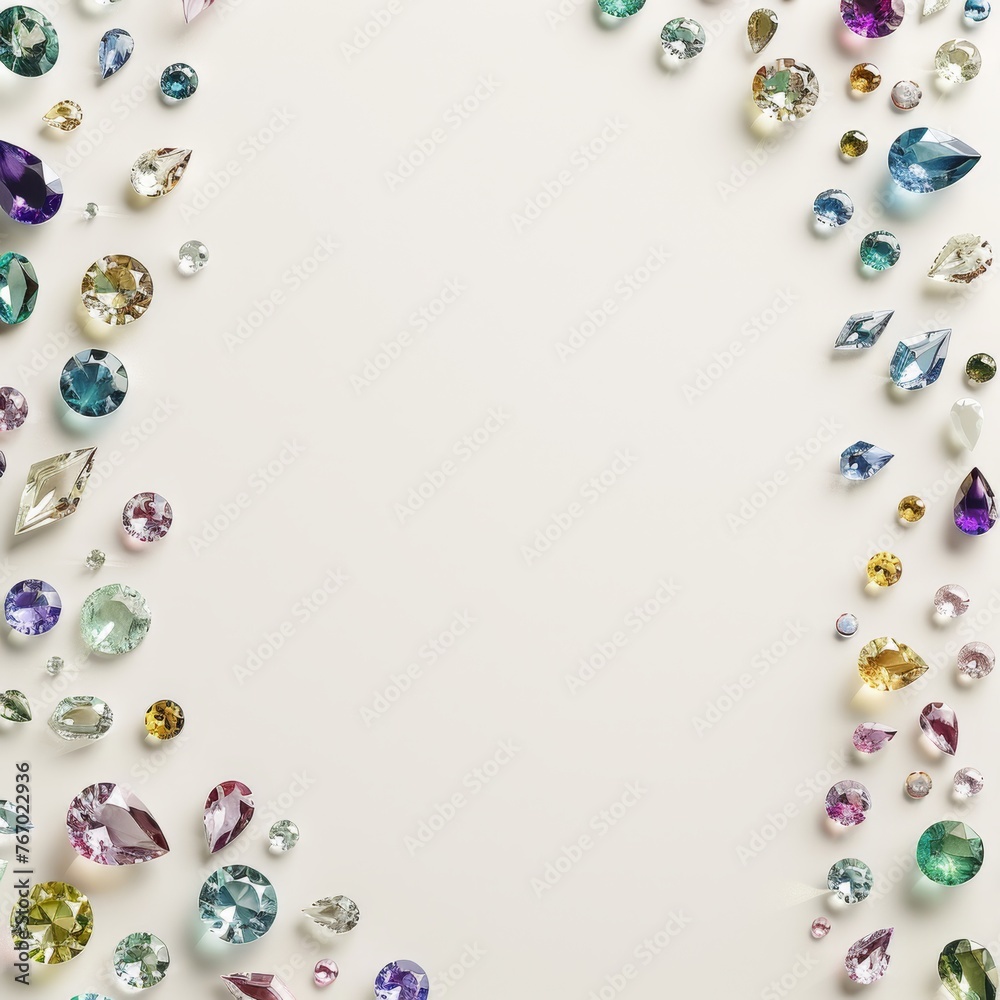 background with precious stones. Frame border made of precious stones background with precious stones. Frame border made of precious stones