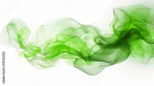 Green smoke cloud on transparent background isolated 