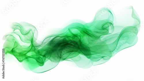 Green smoke cloud on transparent background isolated 