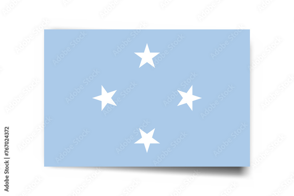 Federated States of Micronesia flag - rectangle card with dropped shadow isolated on white background. Federated States of Micronesia flag - rectangle card with dropped shadow isolated on white background.