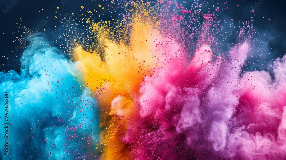 Colored Powders Bursting in Air