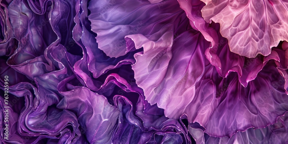 Vibrant Purple Cabbage Close-up Texture Vibrant Purple Cabbage Close-up Texture