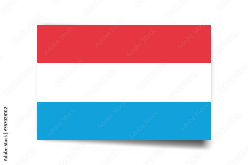 Luxembourg flag - rectangle card with dropped shadow isolated on white background. Luxembourg flag - rectangle card with dropped shadow isolated on white background.