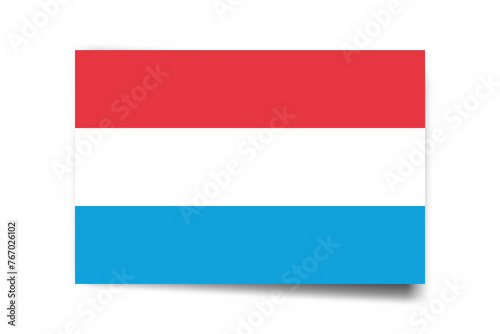 Luxembourg flag - rectangle card with dropped shadow isolated on white background. Free Download Luxembourg flag - rectangle card with dropped shadow isolated on white background. - GFXLoad