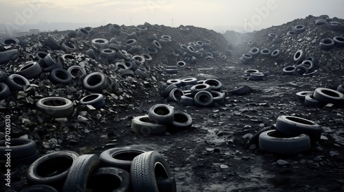 Landfill for recycling worn-out car tires