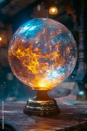 Crystal orb pulsating with magical energy