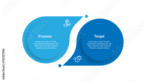 2 step template infographic vector element suitable for web presentation and business information