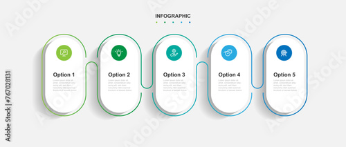 Design template infographic vector element with 5 step or option suitable for web presentation and business information photo