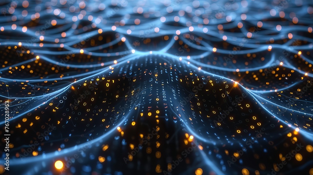 3D illustration depicting an artificial neuron in the context of ...