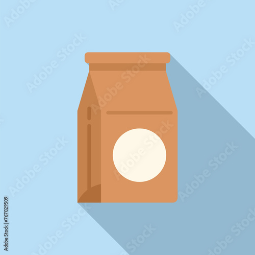 Fast food package icon flat vector. Meal tasty cereal. Biscuit food store
